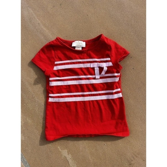 Kate spade T shirt pink Red Ribbon toddler girl size 3T Valentine 3 Years - Picture 1 of 3